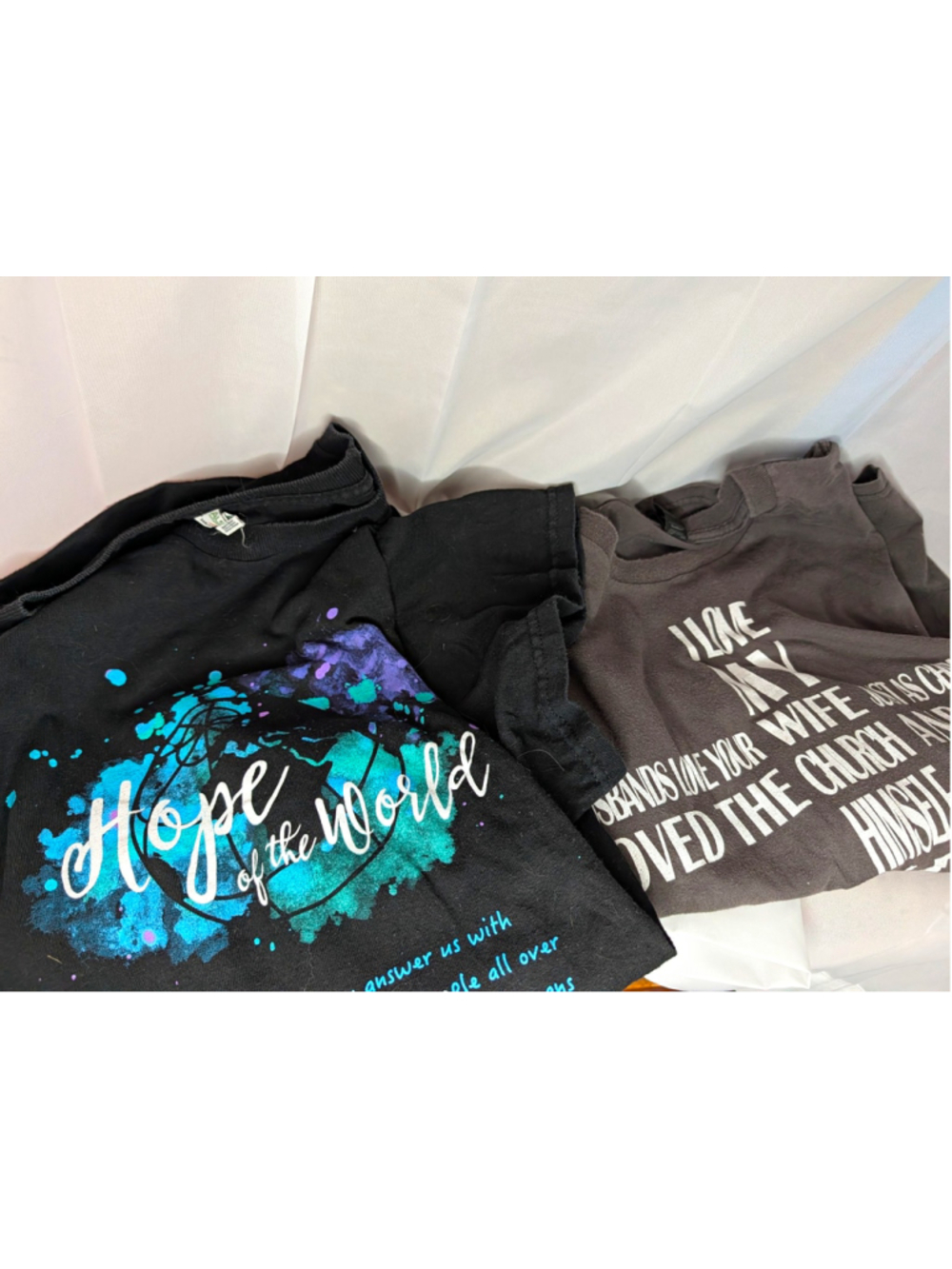 Men’s 3XL Christian T Shirt Lot of 2 Bible Verse Faith Graphic Tees Anvil Alstyl
